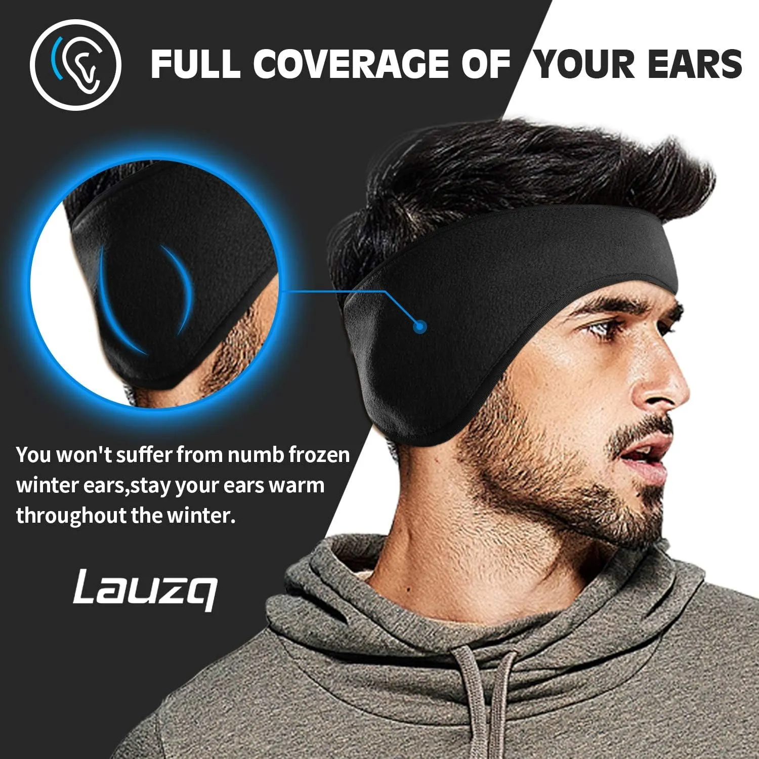 Winter Fleece Ear Warmers Muffs Headband for Men Women Kids Ski Running Cycling