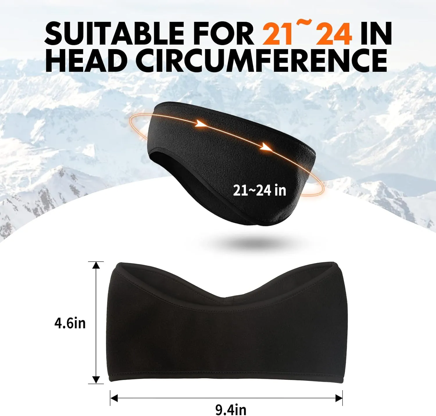Winter Fleece Ear Warmers Muffs Headband for Men Women Kids Ski Running Cycling